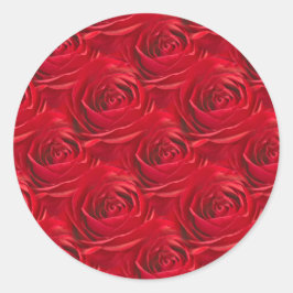 Abstraktes Zentrum der Rote Rose Wallpaper Runder Aufkleber