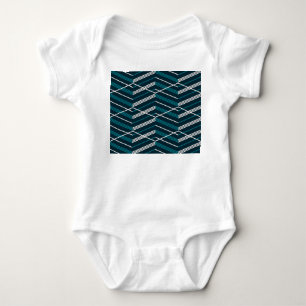 Abstraktes Zick-Zack: elegant Vintag geometrisch. Baby Strampler