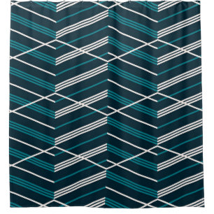 Abstraktes Zick-Zack: elegant Vintag geometrisch. Duschvorhang