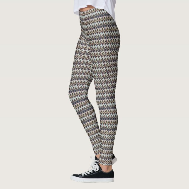Abstraktes Zickzack-Texturmuster-Design 1311 Leggings (Links)