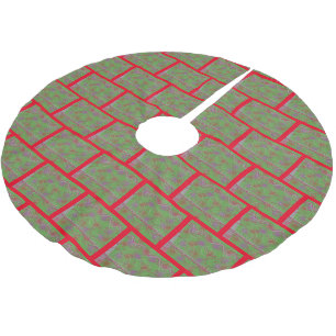Abstraktes Ziegelstein-Design Polyester Weihnachtsbaumdecke