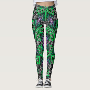 Abstraktes Zierband, gestreift Leggings