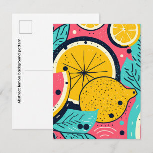 Abstraktes Zitronen-Hintergrundmuster Postkarte