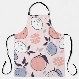 Abstraktes Zitrusmuster von Zitronen und Orangen i Schürze