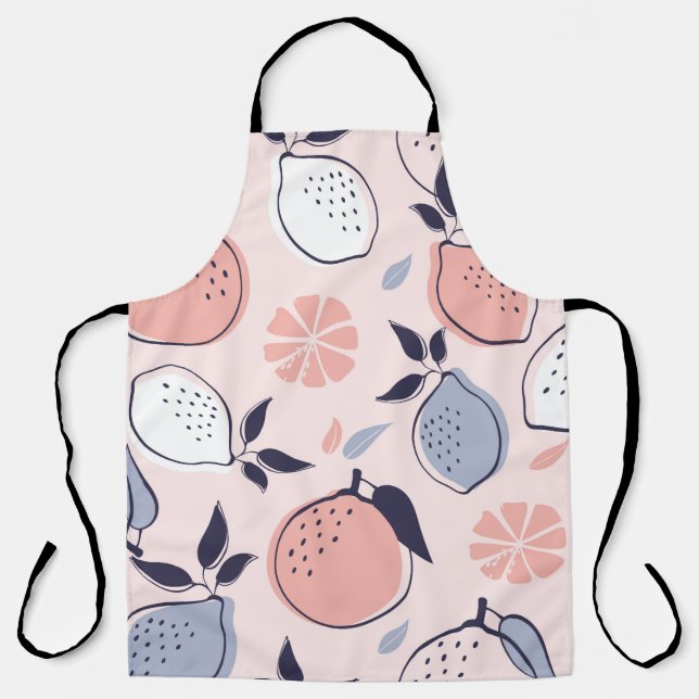 Abstraktes Zitrusmuster von Zitronen und Orangen i Schürze (Vorderseite)