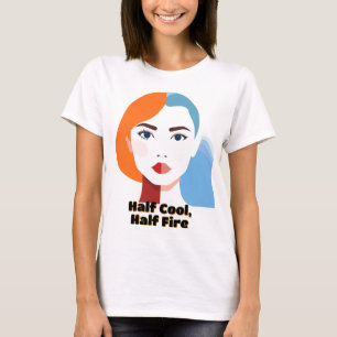 Abstraktes zweifarbiges Portrait T-Shirt