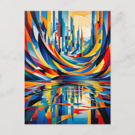 Abstraktion der städtischen Skyline Postkarte