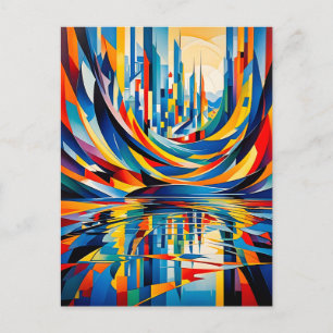 Abstraktion der städtischen Skyline Postkarte