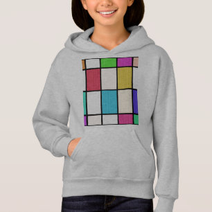 Abstraktion digitaler mondrianischer Stilgrafik Hoodie