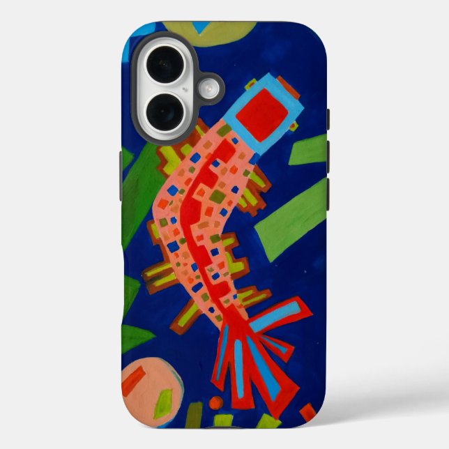 Abstraktion, Fisch, Karpfen, Kubismus, Case-Mate iPhone Hülle (Rückseite)