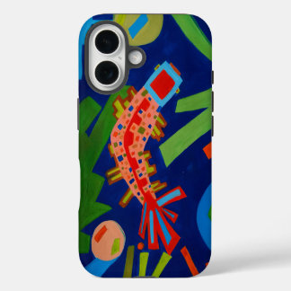 Abstraktion, Fisch, Karpfen, Kubismus, iPhone 16 Hülle