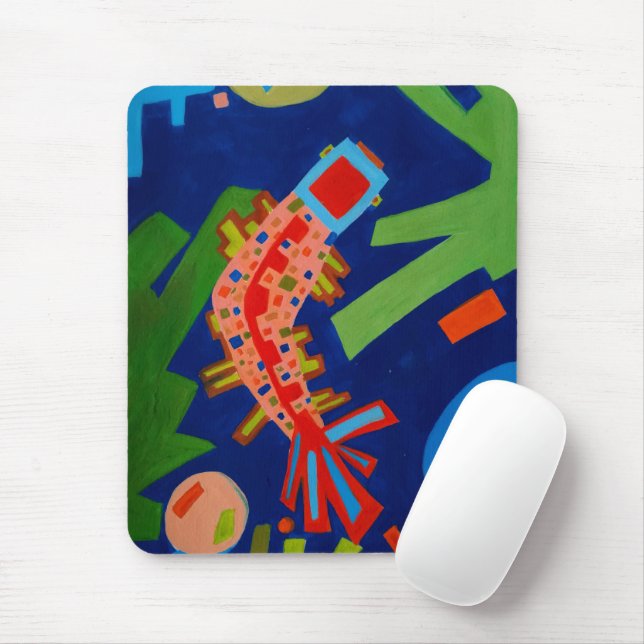 Abstraktion, Fisch, Karpfen, Kubismus, Mousepad (Mit Mouse)