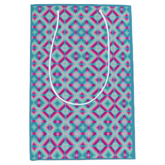 Abstraktion geometrische Formen blau pink türkis e Mittlere Geschenktüte