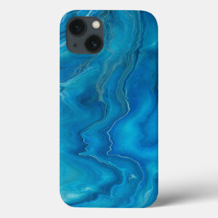 Abstraktion mit blauem und Aquamarinem Marmorboden Case-Mate iPhone Hülle