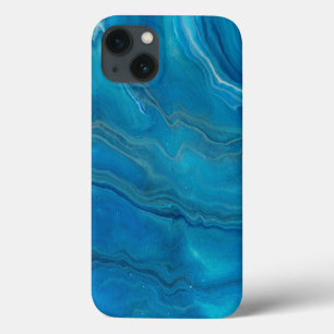 Abstraktion mit blauem und Aquamarinem Marmorboden Case-Mate iPhone Hülle