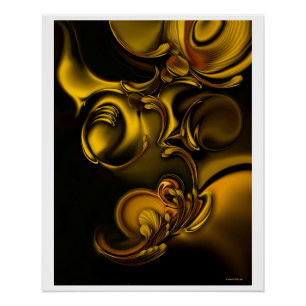 "Abstraktion mit Meditation", glänzendes Poster