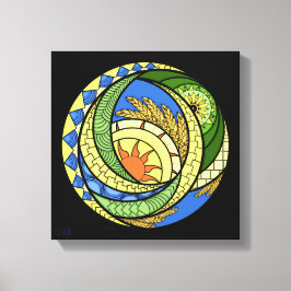 Abstraktion. Ukrainisch Stretched Canvas Print Leinwanddruck
