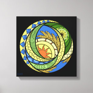 Abstraktion. Ukrainisch Stretched Canvas Print Leinwanddruck