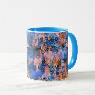 Abstraktion von blauem und orangefarbenem Wasser Tasse