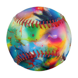 Abstraktion von Blaugelb-grüner Wasserfarbe Baseball