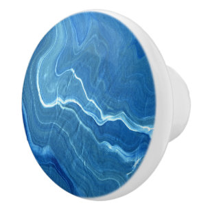 Abstraktion von Blue Agate Marble Keramikknauf