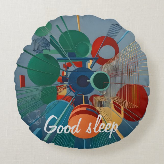 Abstraktionsfarbe Rundes Kissen (Vorderseite)