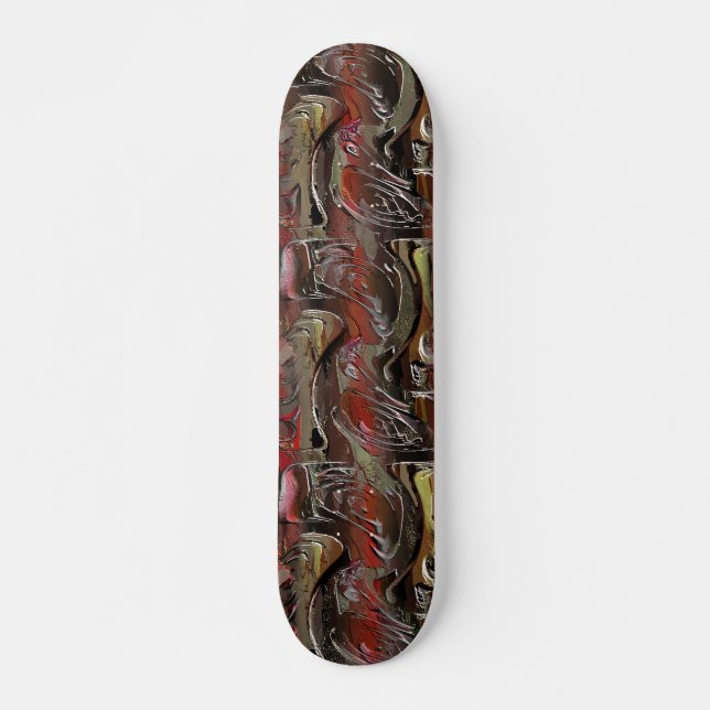 Abstrato entalhado em mogno e vermelho escuro skateboard (Vorne)