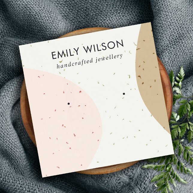 ABSTRCT-KERAMIK BLUSH OCHRE STUD-EARRING-ANZEIGE QUADRATISCHE VISITENKARTE (Von Creator hochgeladen)