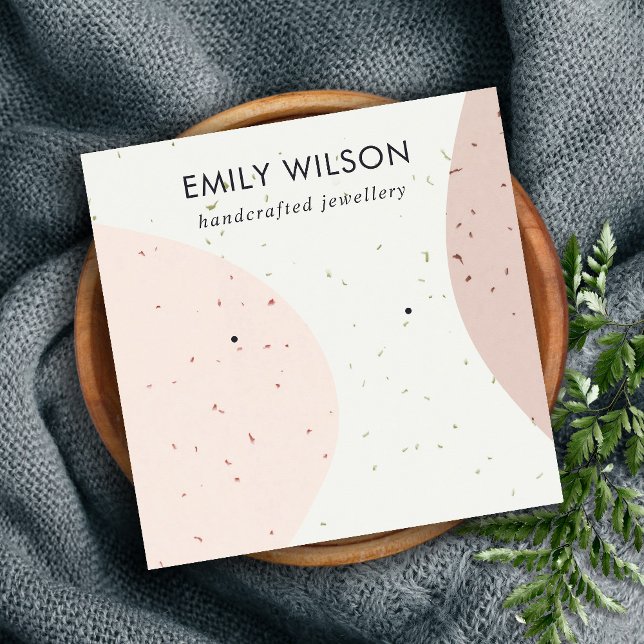 ABSTRCT-KERAMIK BLUSH PINK STUD-EARRING-ANZEIGE QUADRATISCHE VISITENKARTE (Von Creator hochgeladen)