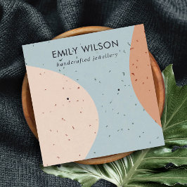 ABSTRCT KERAMIK BLUSH RUST GRAY EARRING DISPLAY QUADRATISCHE VISITENKARTE