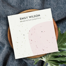 ABSTRCT-KERAMIK BLUSH STUD-EARRING-DISPLAY-KARTE QUADRATISCHE VISITENKARTE