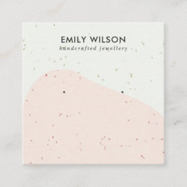 ABSTRCT KERAMIK BLUSH WAVE STUD EARRING DISPLAY QUADRATISCHE VISITENKARTE