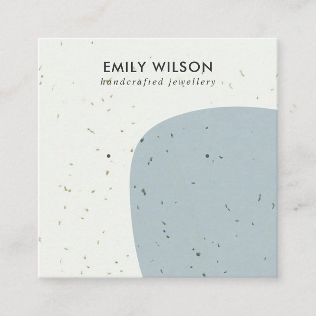 ABSTRCT KERAMIK GRAY STUD EARRING DISPLAY-KARTE QUADRATISCHE VISITENKARTE (Vorderseite)