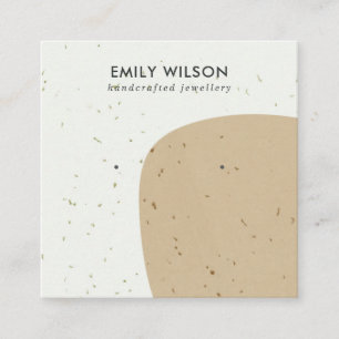 ABSTRCT KERAMIK OCHRE KRAFT STUD EARRING DISPLAY QUADRATISCHE VISITENKARTE