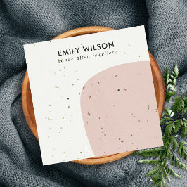 ABSTRCT-KERAMIK PEACH PINK STUD-EARRING-ANZEIGE QUADRATISCHE VISITENKARTE