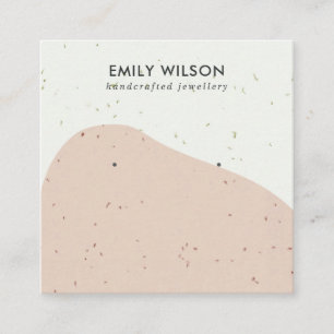 ABSTRCT-KERAMIK PEACH WAVE STUD-EARRING-ANZEIGE QUADRATISCHE VISITENKARTE