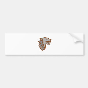 Abstreifengrauer Wolf-Ikone Autoaufkleber