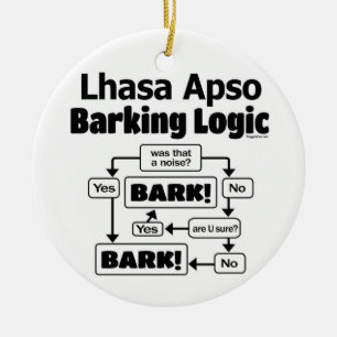 Abstreifenlogik Lhasa-Apso Keramik Ornament