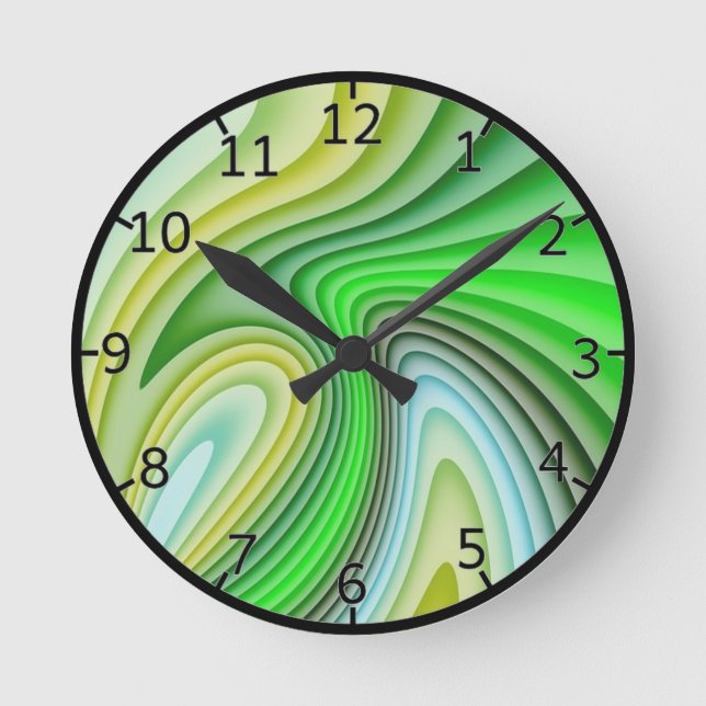 Abstufungens-Wellen Runde Wanduhr (Vorderseite)