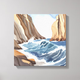 Absturz von Meereswellen | Strandbäder Leinwanddruck