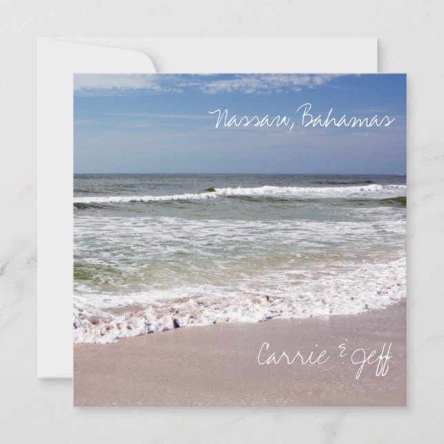 Abstürze von Wellen am Sandy Beach Einladung (Vorderseite)