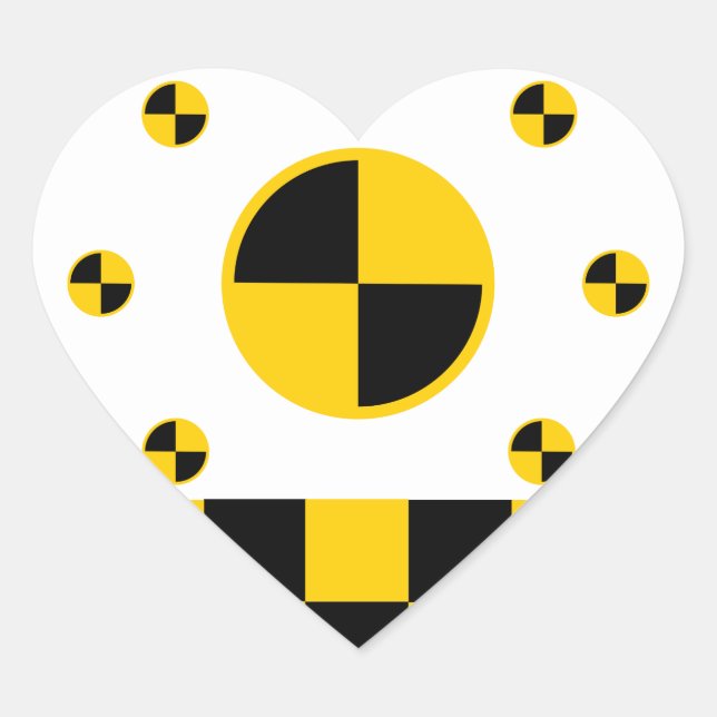 Absturzprüfzeichen Herz-Aufkleber (Vorderseite)