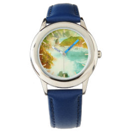 Absturzwellen Wasserfarbe Armbanduhr