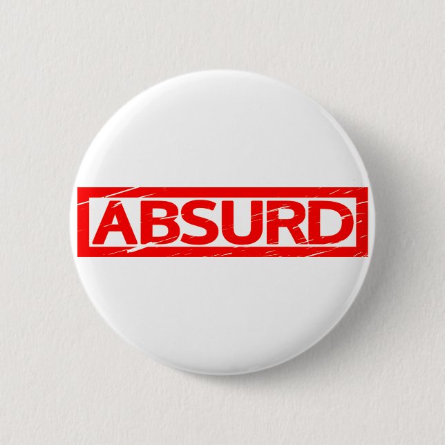 Absurde Briefmarke Button (Vorderseite)
