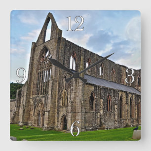 Abtei ancient Tintern, Zisterzienserkloster, Wales Quadratische Wanduhr