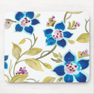Abtei-Blumenfliesen - blaue Blüte Mousepad