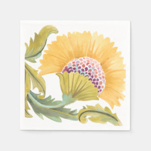 Abtei-Blumenfliesen - Gelb Serviette
