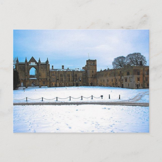 Abtei Newstead im im Winter Postkarte (Vorderseite)