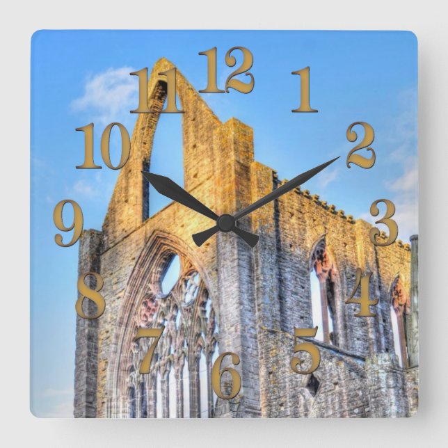 Abtei Tintern, Zisterzienserkloster, Wales Quadratische Wanduhr (Vorderseite)