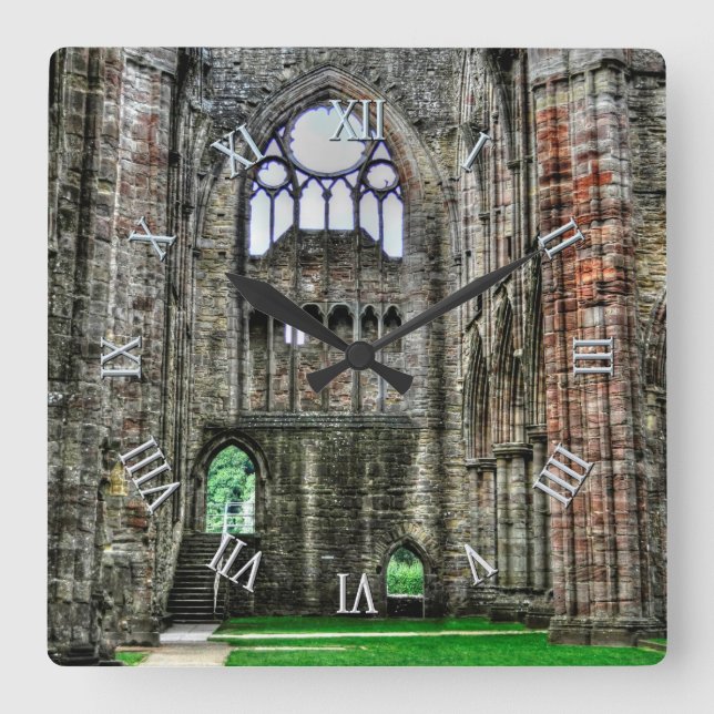 Abtei Tintern, Zisterzienserkloster, Wales Quadratische Wanduhr (Vorderseite)